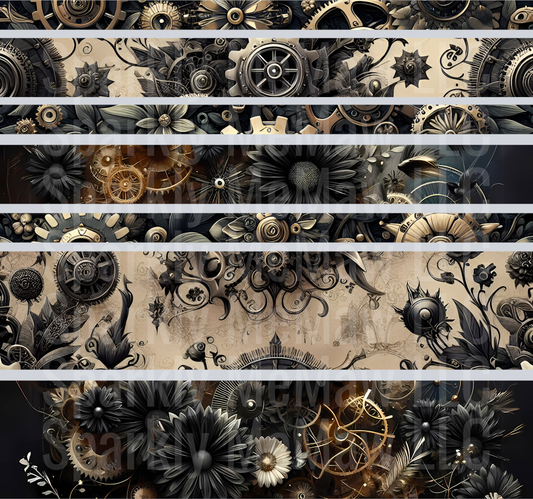 Steampunk Strips 10x10 UV DTF Sheet