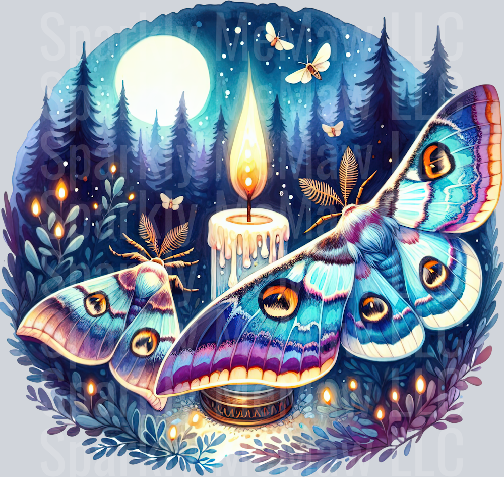 29 Nocturne Moth ClipArt Decal