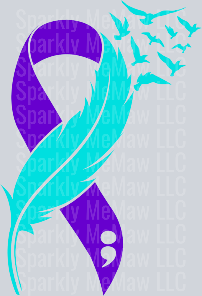 Suicide Awareness Ribbon UV DTF Decal