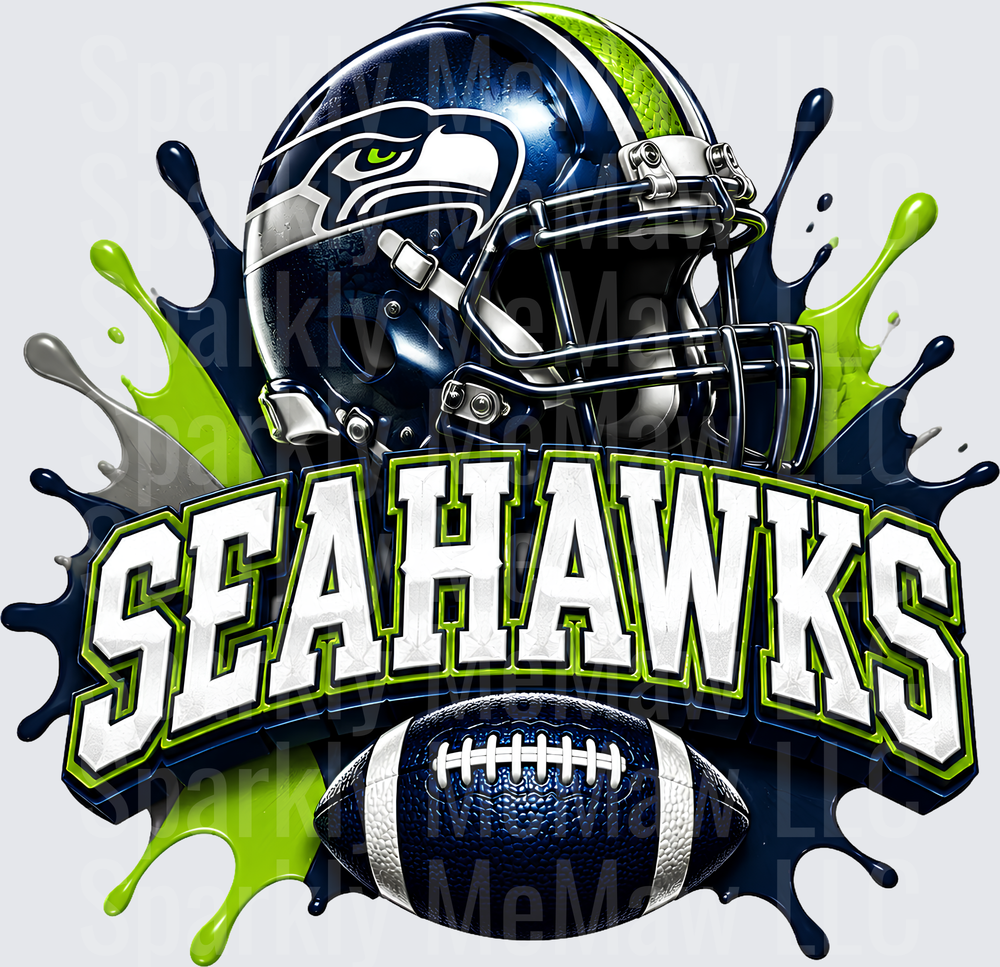 Seattle Seahawks Helmet Splash UV DTF Decal