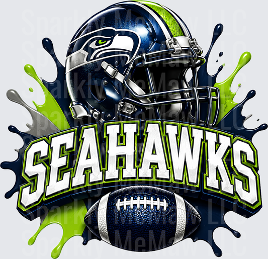 Seattle Seahawks Helmet Splash UV DTF Decal