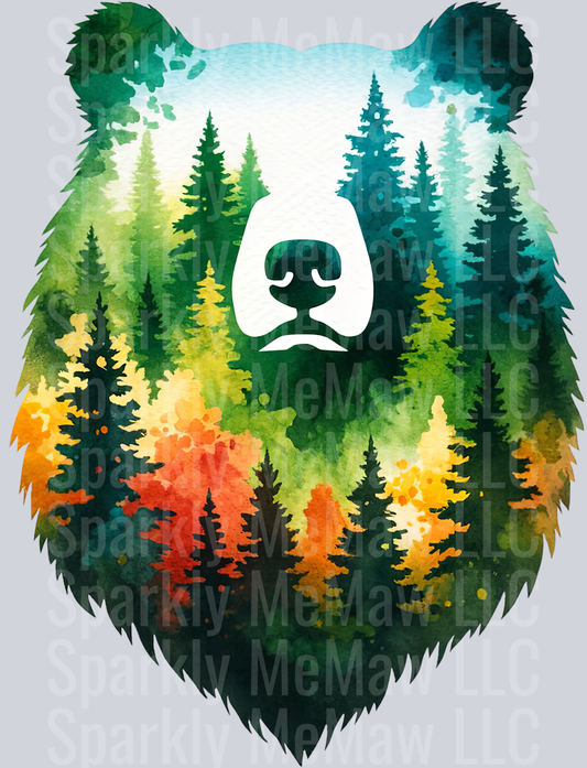 9 Landscape Bears Clip Art Decal