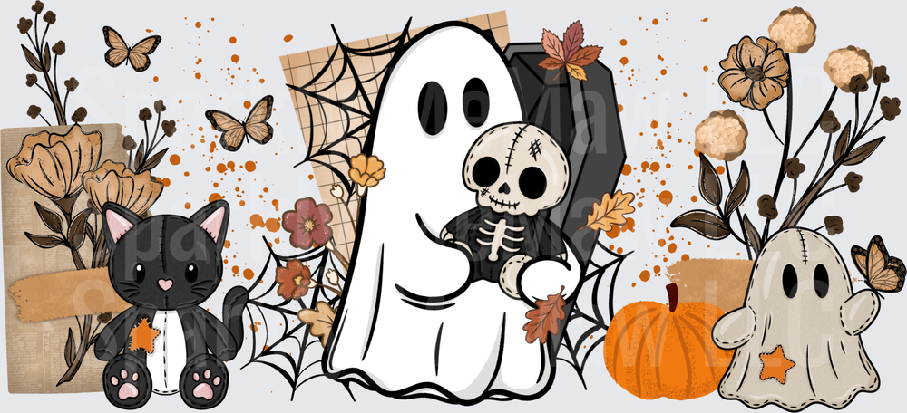 Cute Halloween Ghost Friends UV DTF Wrap