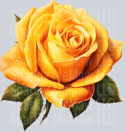 Realistic Yellow Rose 1 Clip Art UV DTF Decal