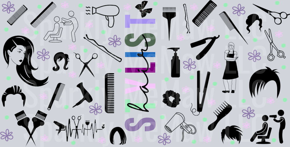 Hair Stylist UV DTF 16 oz Wrap