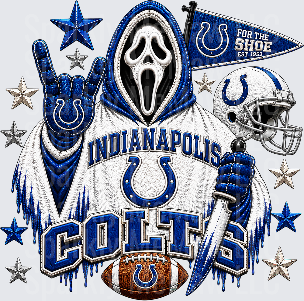 Indianapolis Colts Ghostface Horror UV DTF Decal