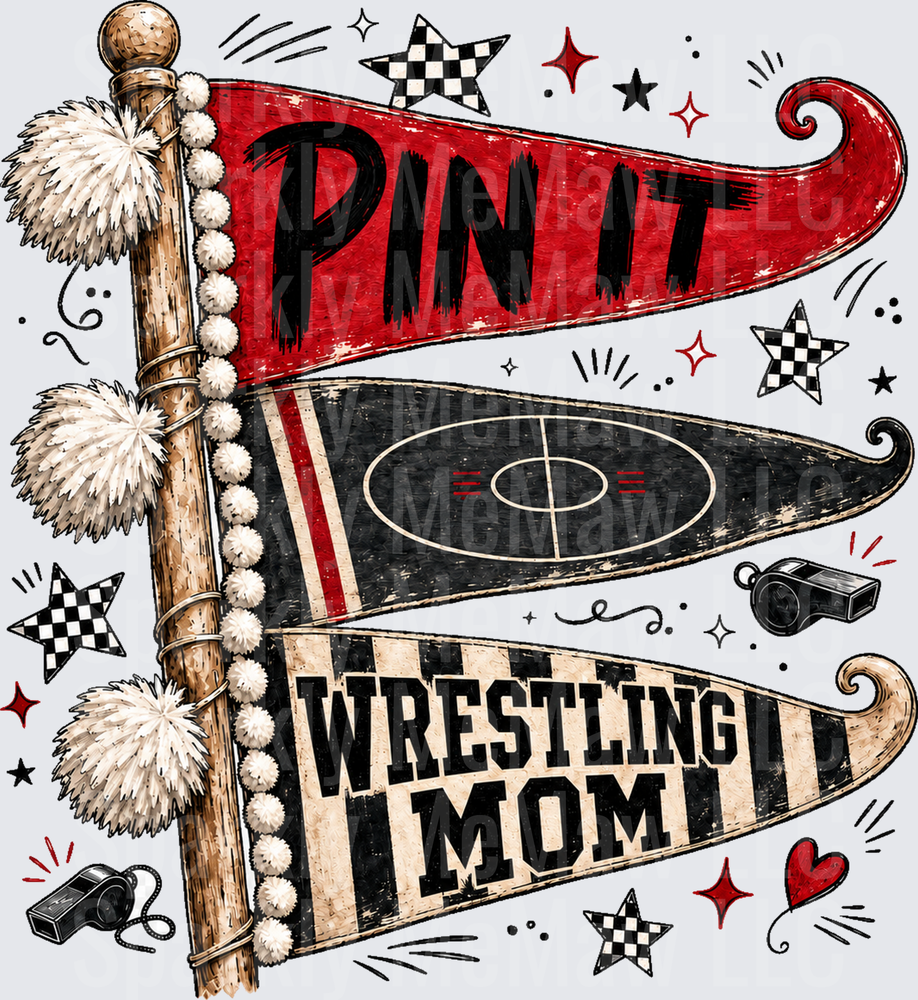 Pin It Wrestling Mom UV Decal Decal