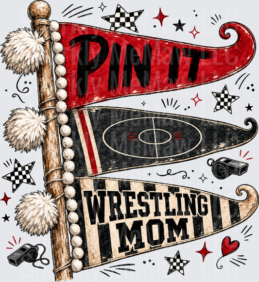 Pin It Wrestling Mom UV Decal Decal