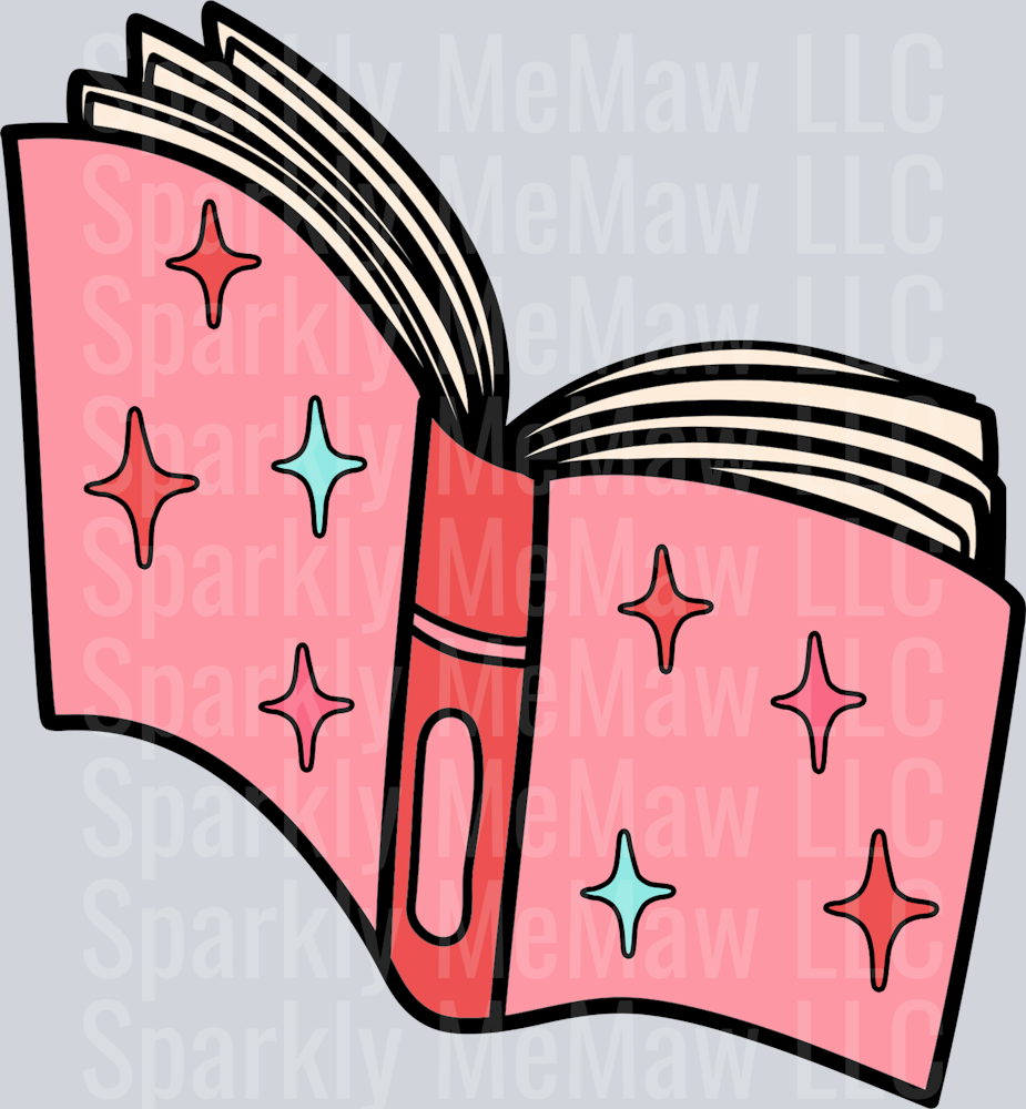 Book UV DTF Clip art Decal