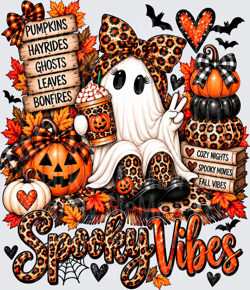 Spooky Vibes Ghost Halloween DTF Decal