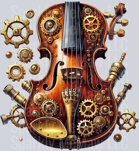 Musical Steampunk UV DTF Clip art Decal 36