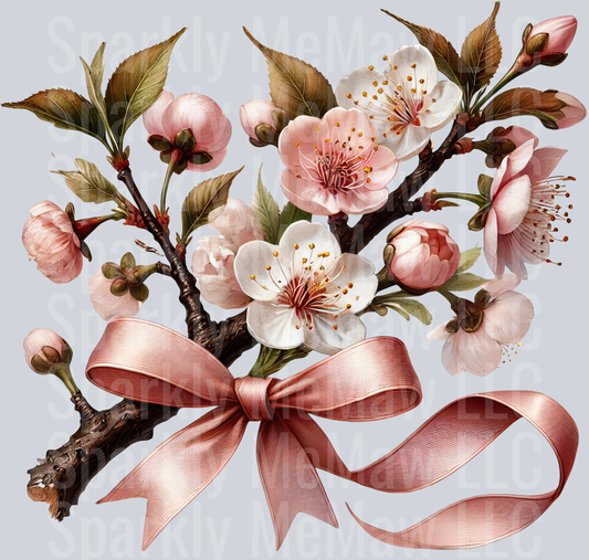 24 Cherry Blossoms Clip Art UV DTF Decal