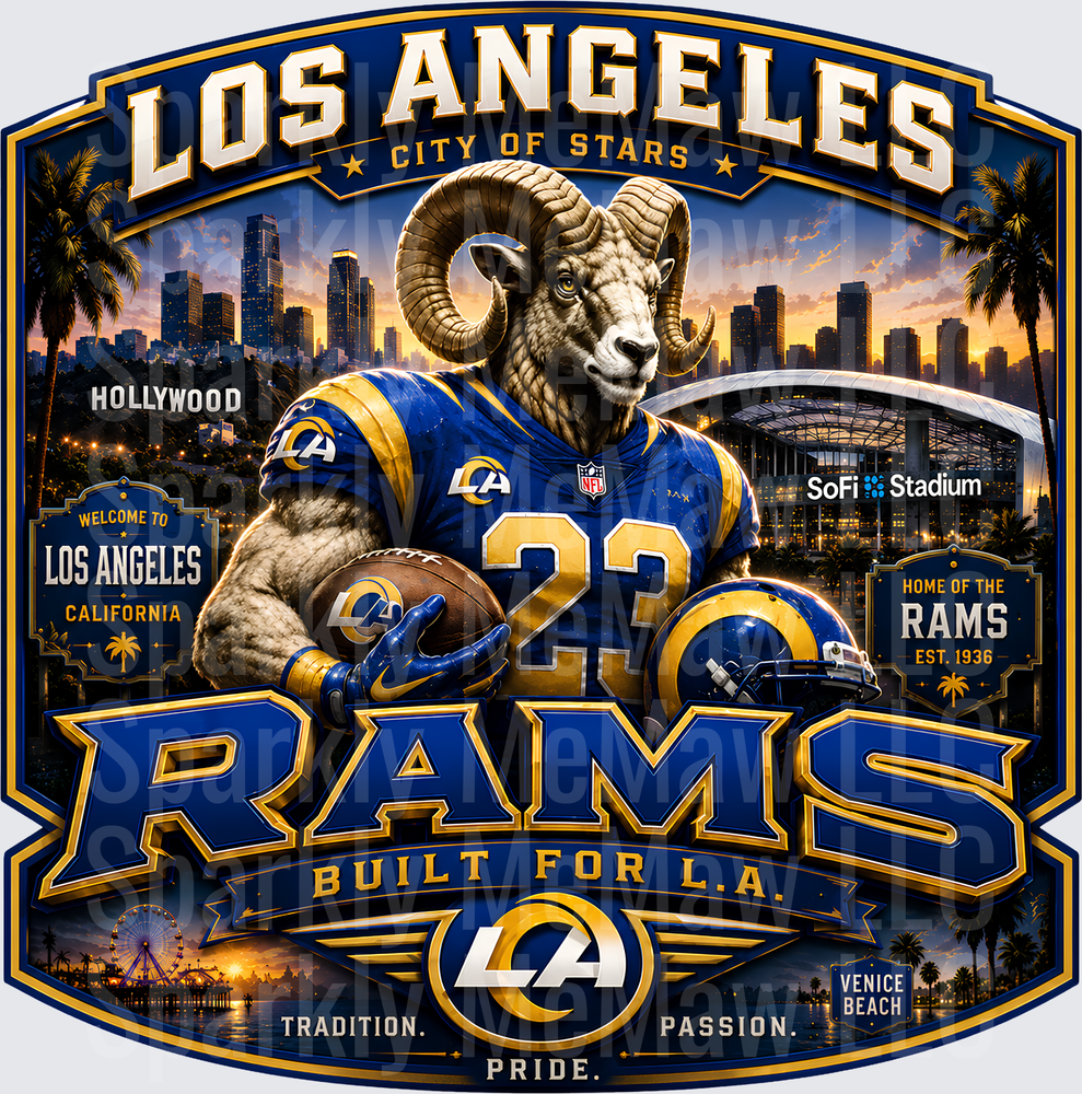 Los Angeles Rams City Stars UV DTF Decal