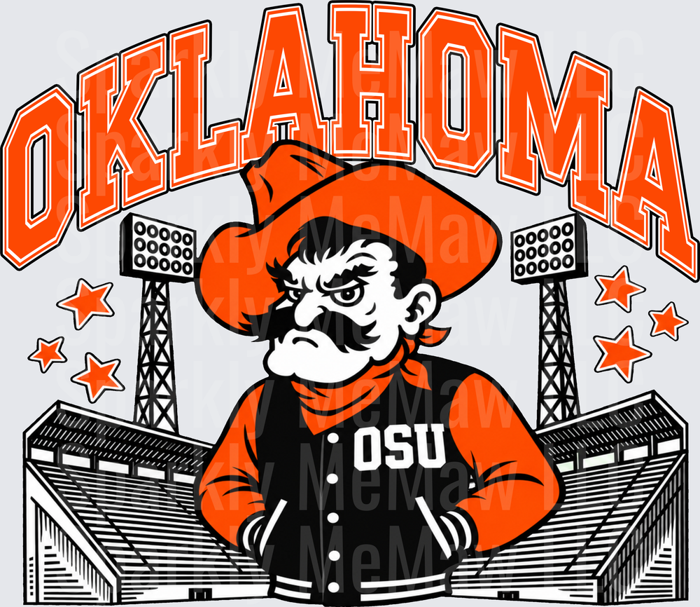 Oklahoma State Pistol Pete OSU Cowboys This is a UV DTF Decal