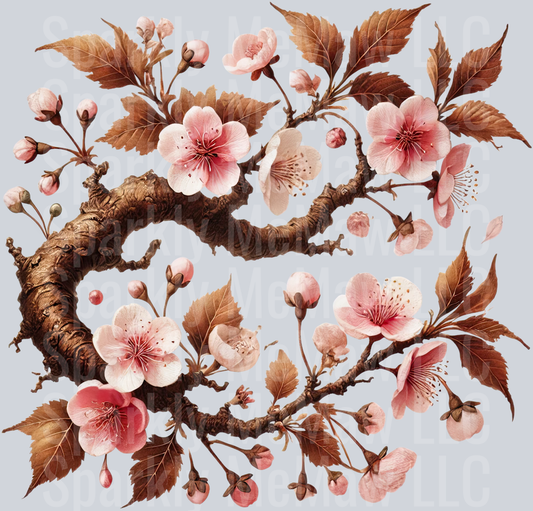 8 Cherry Blossoms Clip Art UV DTF Decal