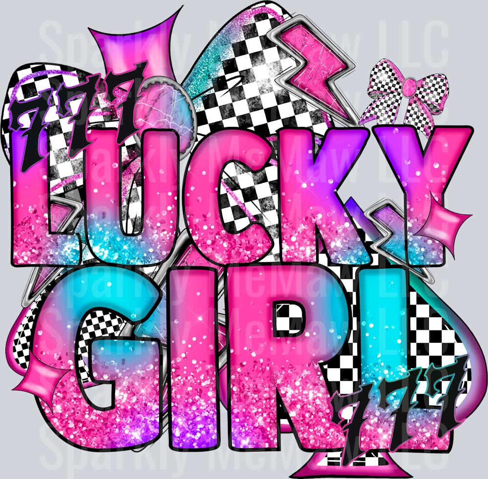 Lucky Girl UV DTF Decal