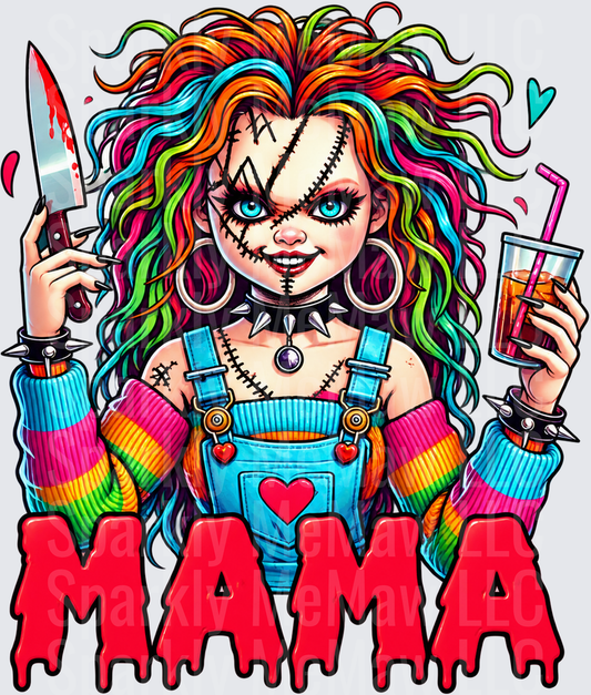 Chucky Mama Horror Doll UV DTF Decal