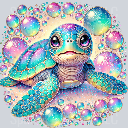 12 Colorful Turtle Clipart UV DTF Decal