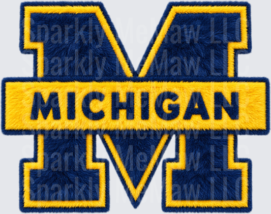 Michigan Wolverines Block M Logo UV DTF Decal