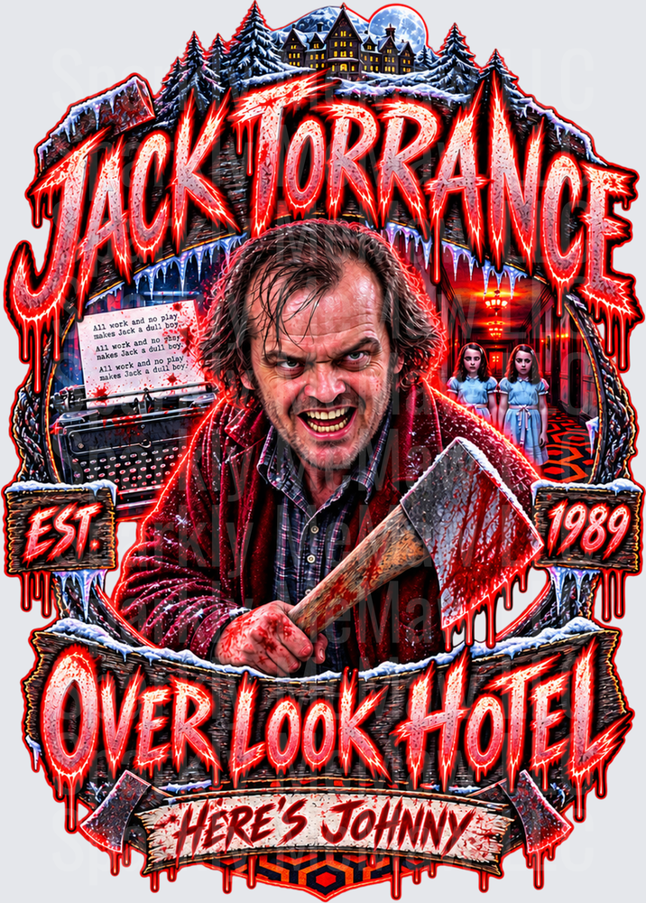 Jack Torrance Overlook Hotel Here's Johnny UV DTF Decal