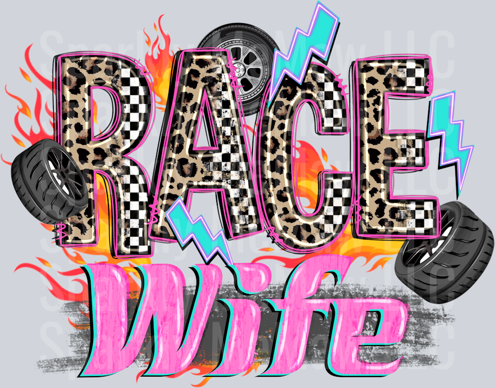 race_wife_ DTF Transfer (Fabrics)