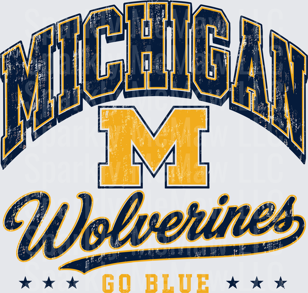 Michigan Wolverines Go Blue UV DTF Decal