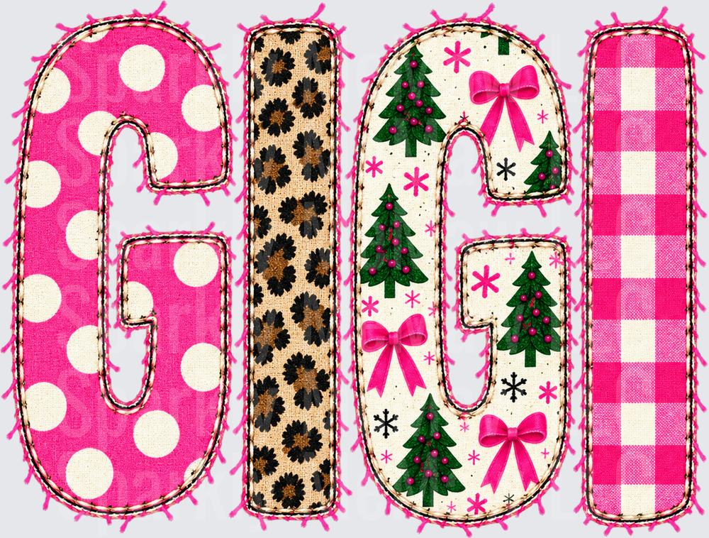 GIGI Christmas Mixed Pattern UV DTF Decal