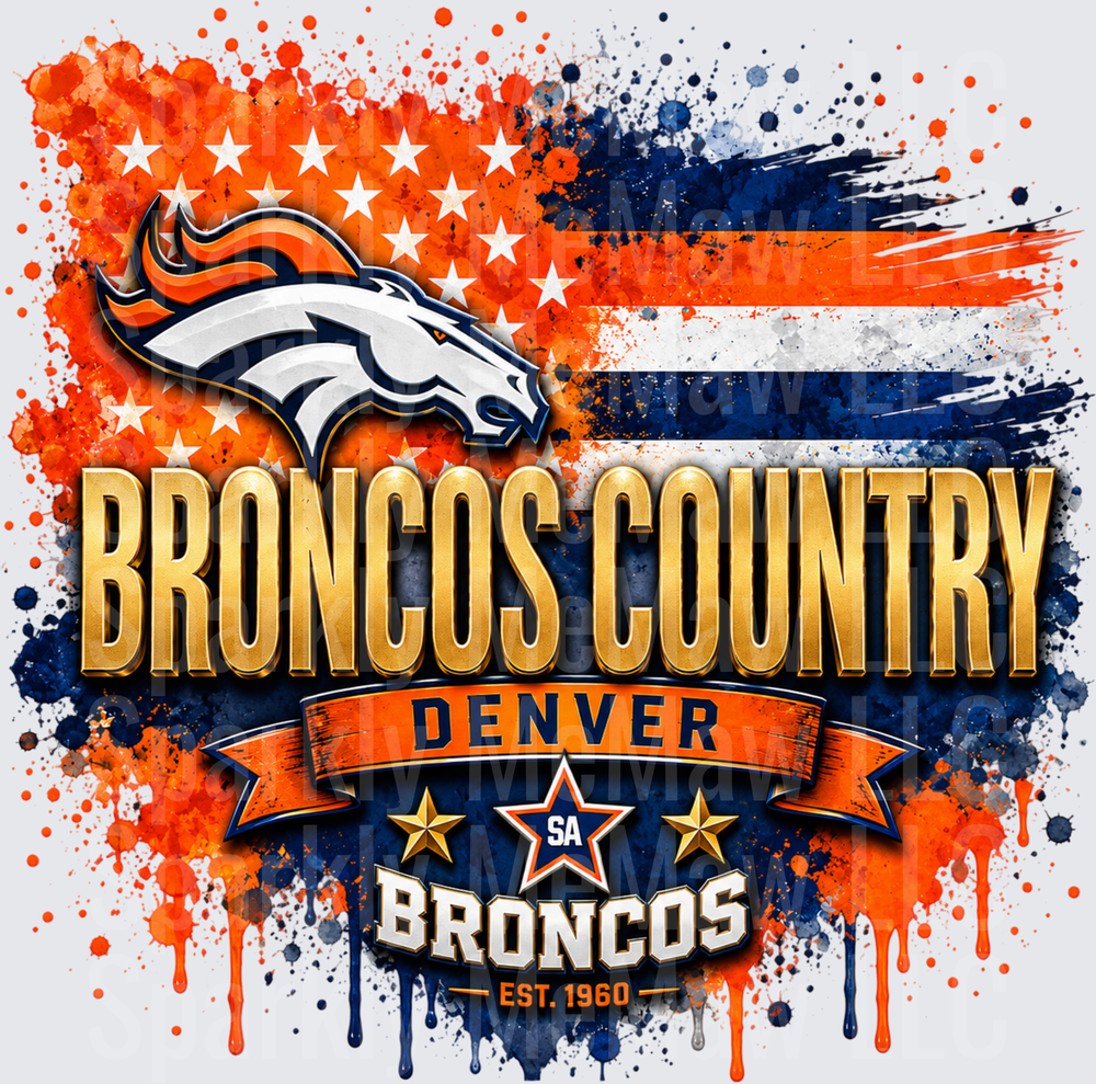 Denver Broncos Country Est. 1960 DTF Transfer for Fabrics