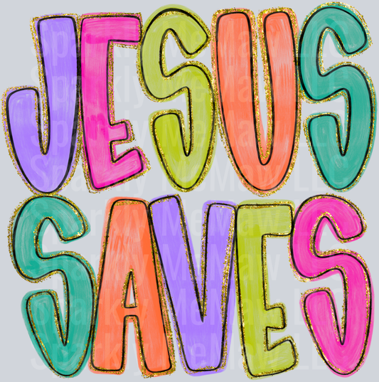 Jesus saves DTF Transfer (Fabrics)