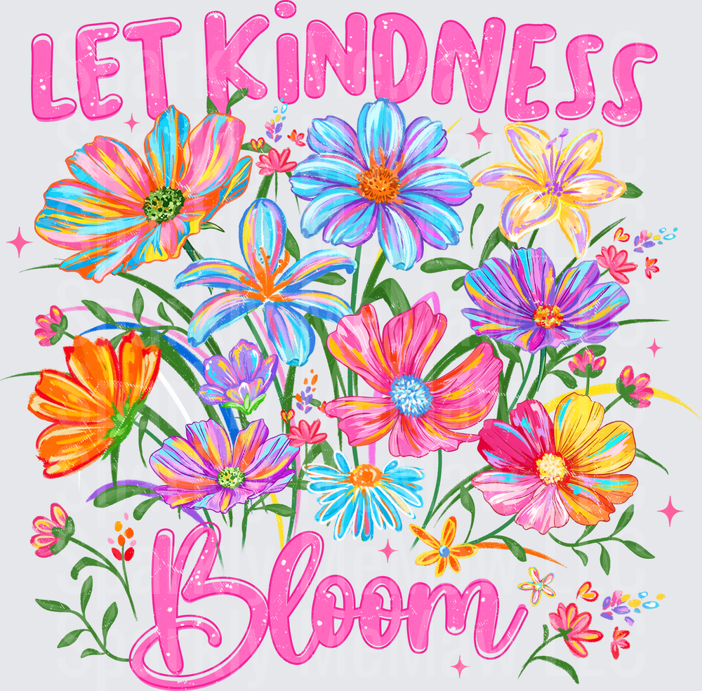 Let Kindness Bloom Colorful Wildflower Inspirational Quote