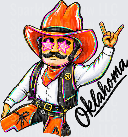 Oklahoma Pistol Pete Rock On UV DTF Decal