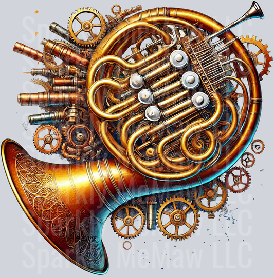 Musical Steampunk UV DTF Clip art Decal 21