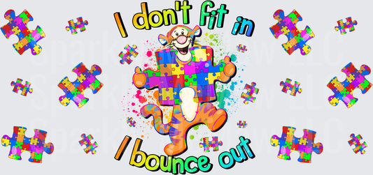 Tigger Autism Awareness Puzzle Wrap is a UV DTF 16 OZ Wrap
