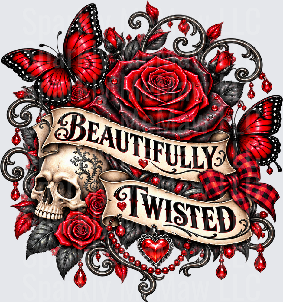 Beautifully Twisted Gothic Rose UV DTF Decal