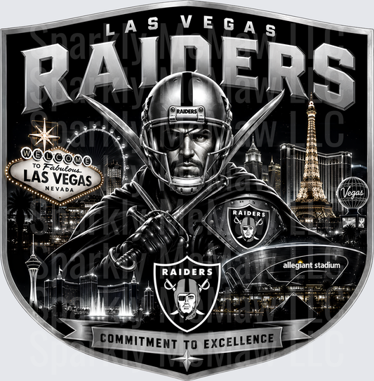 Las Vegas Raiders Commitment Excellence UV DTF Decal