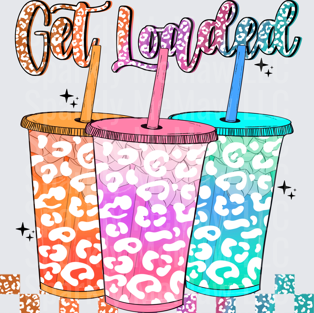 Get Loved Leopard Print Ombre Tumblers with Straws UV DTF Decal