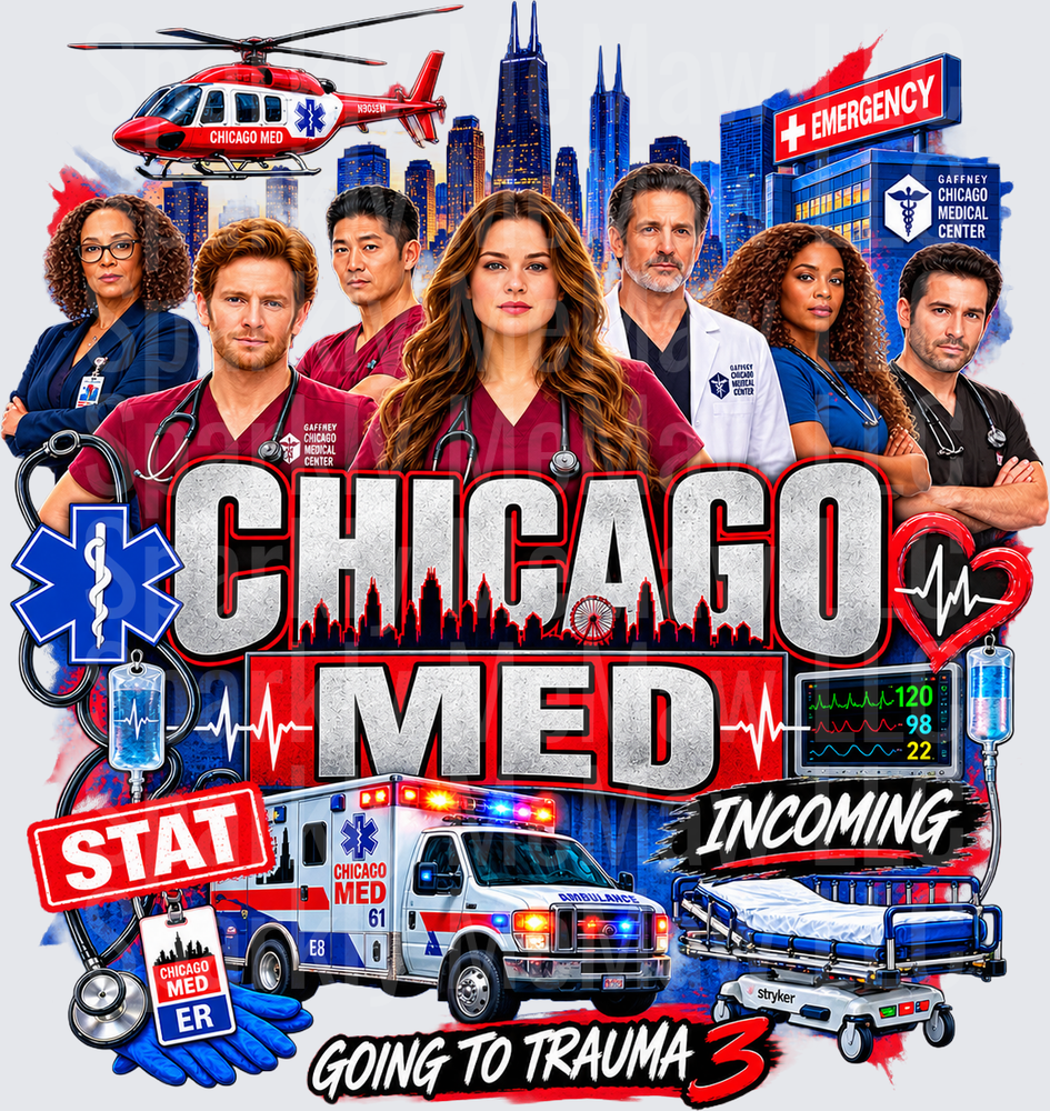 Chicago Med Incoming Trauma Cast UV DTF Decal