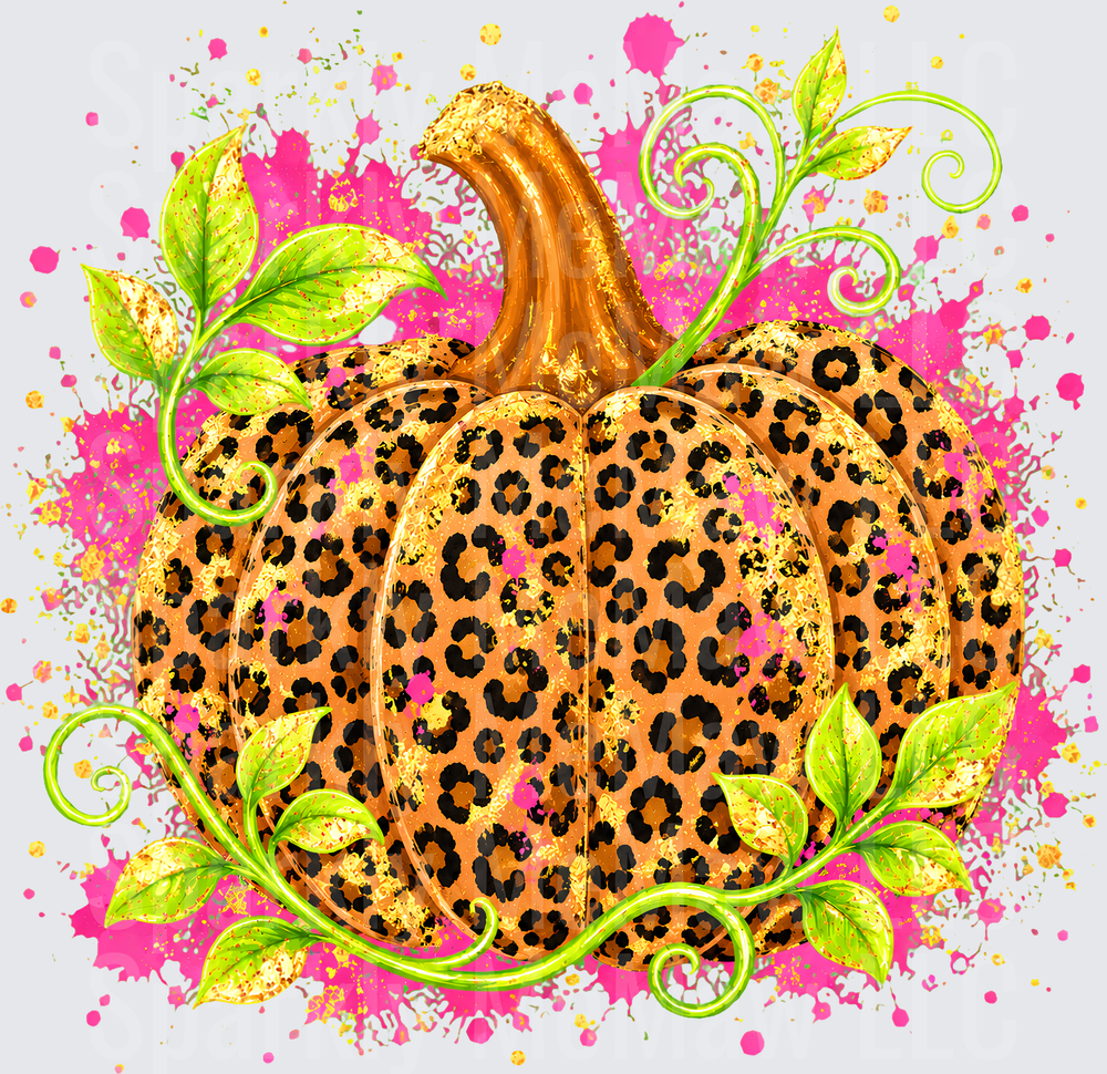 Leopard Print Pumpkin UV DTF Decal
