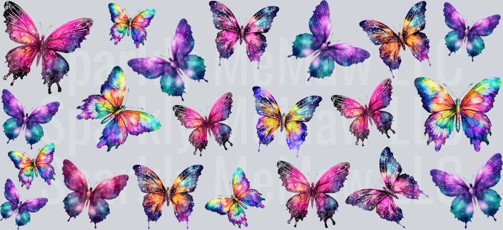 Butterflies 16 oz UV DTF Wrap