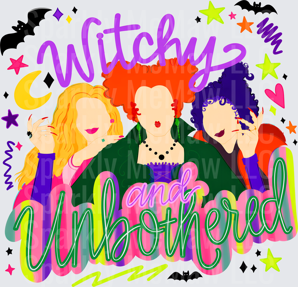 Witchy and Unbothered Sanderson Sisters UV DTF Decal