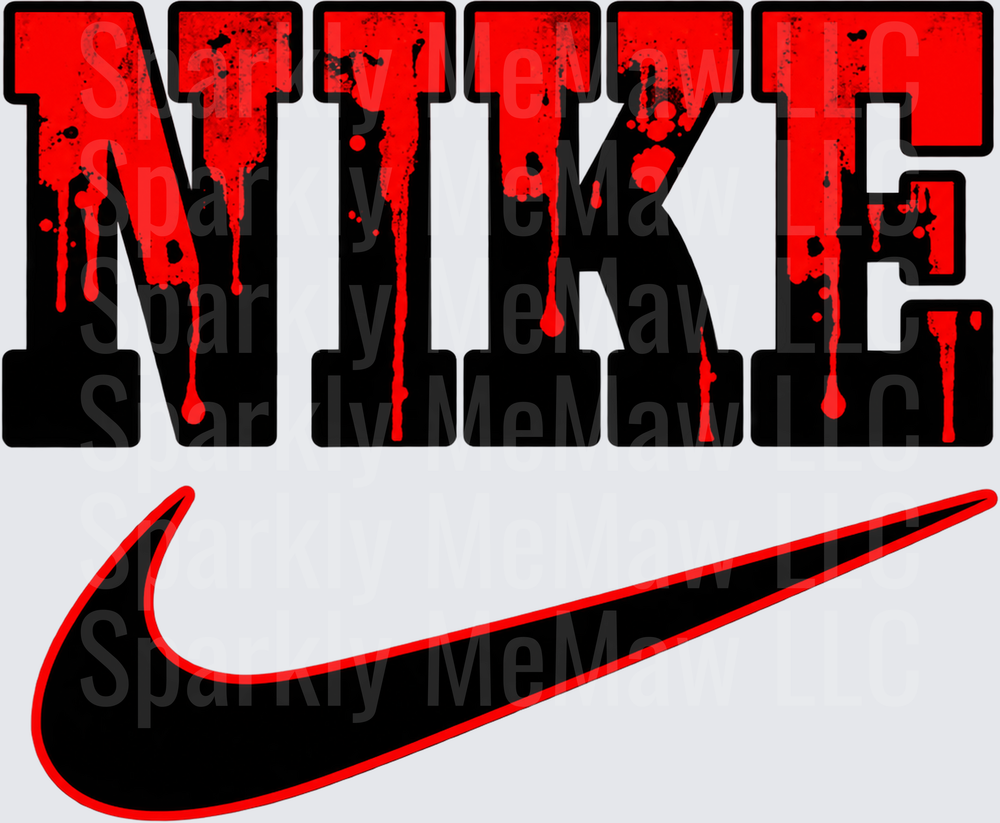 Dripping Blood Nike Logo DTF Transfer for Fabrics