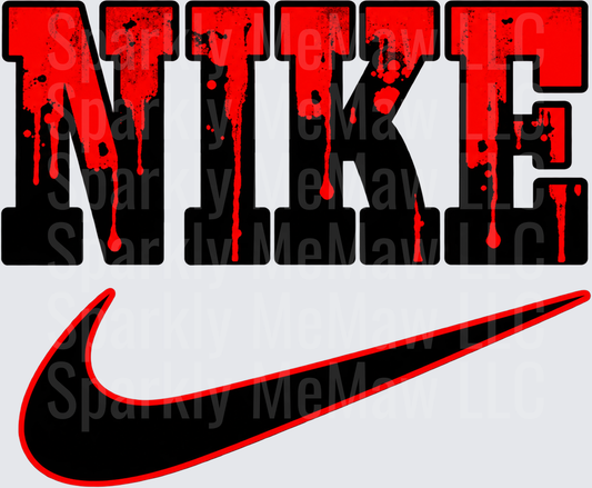Dripping Blood Nike Logo DTF Transfer for Fabrics