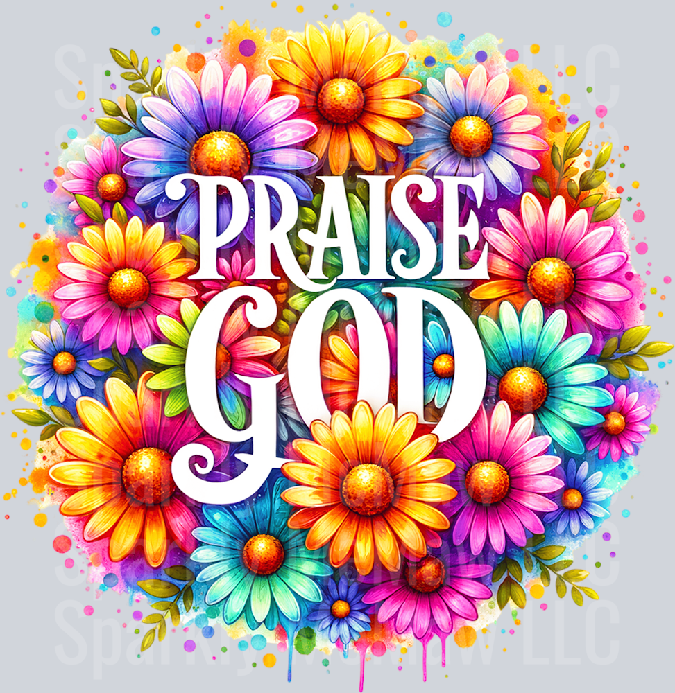 Praise God Flower Wreath UV DTF Decal
