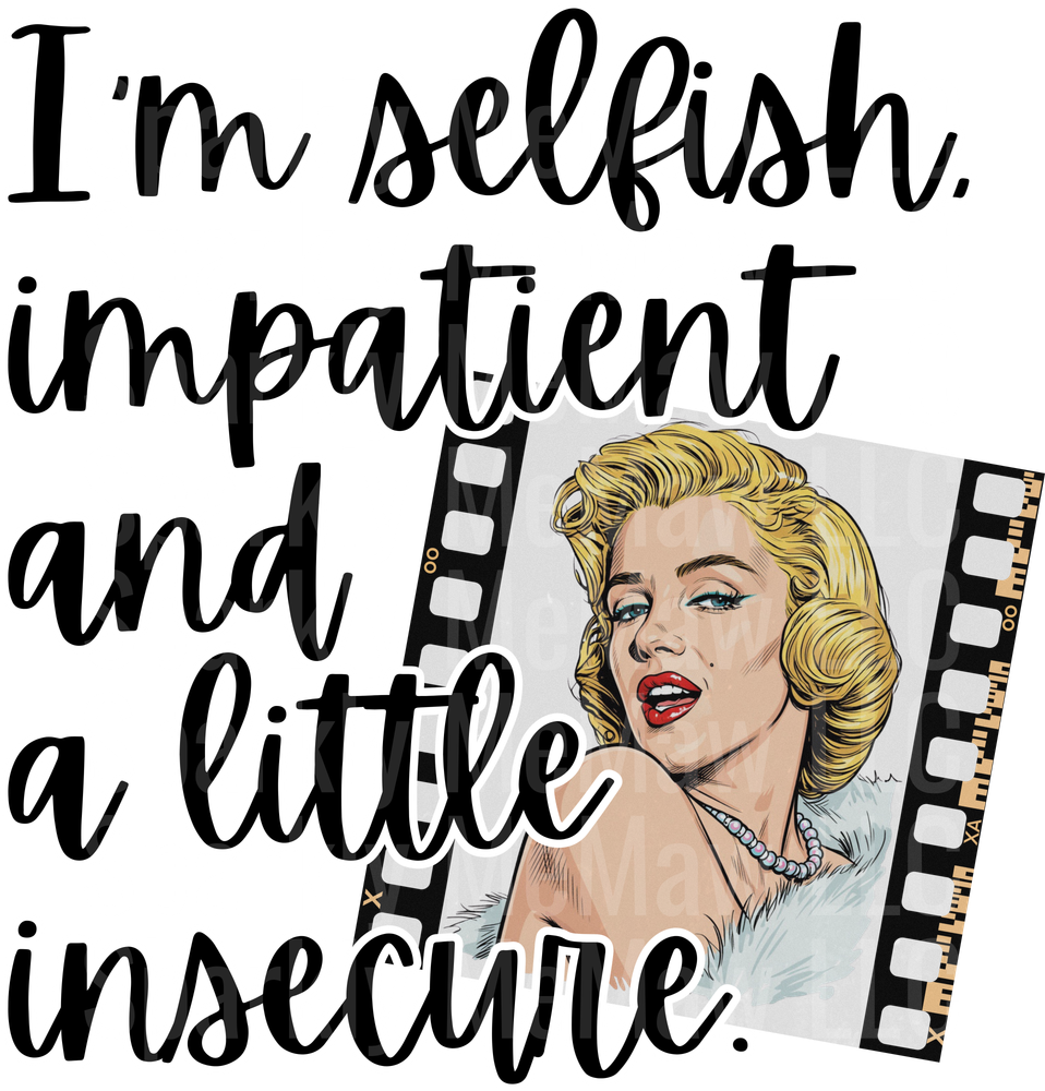 Marilyn Monroe Selfish Impatient Insecure Quote with Film Strip UV DTF Decal