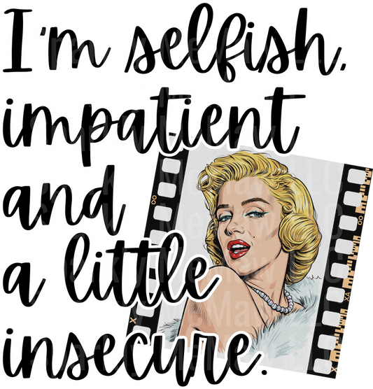 Marilyn Monroe Selfish Impatient Insecure Quote with Film Strip UV DTF Decal