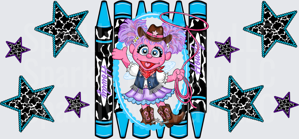 Abby Cadabby Cowgirl Howdy UV DTF Wrap