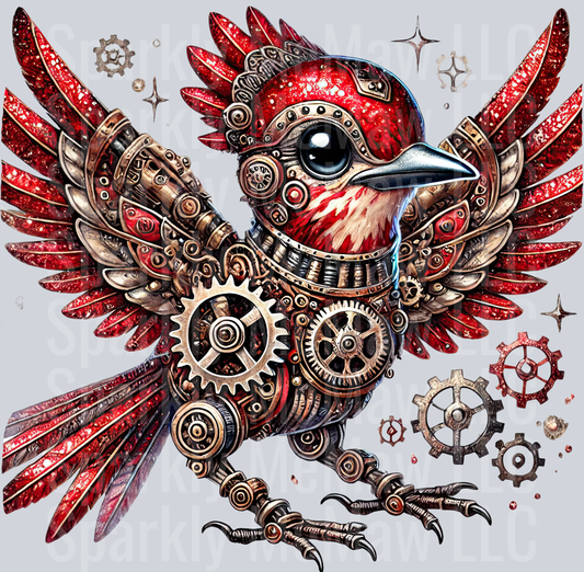 Red Road Runner SteamPunk UV DTF Decal 3