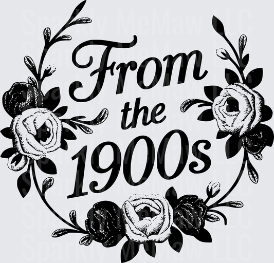 From the 1900s Vintage Floral Typography UV DTF Decal