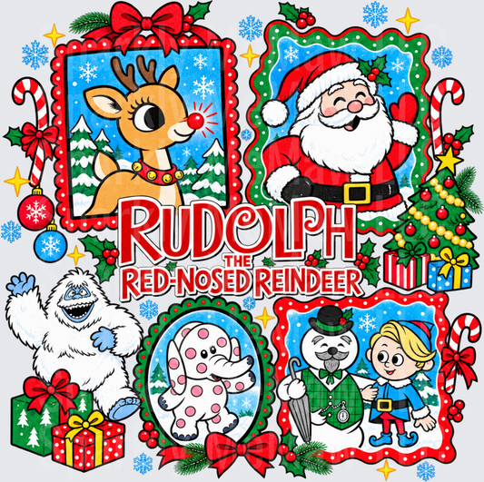 Rudolph the Red-Nosed Reindeer Characters DTF Transfer for Fabrics