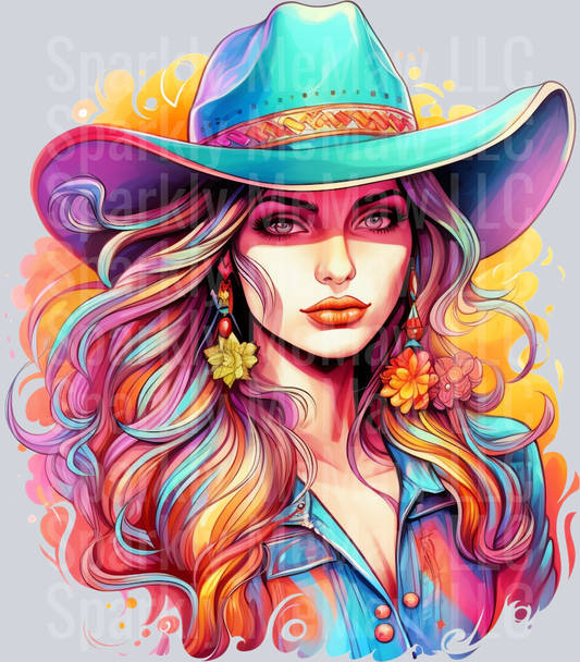 CowGirl UV DTF Clip Art Decal 4